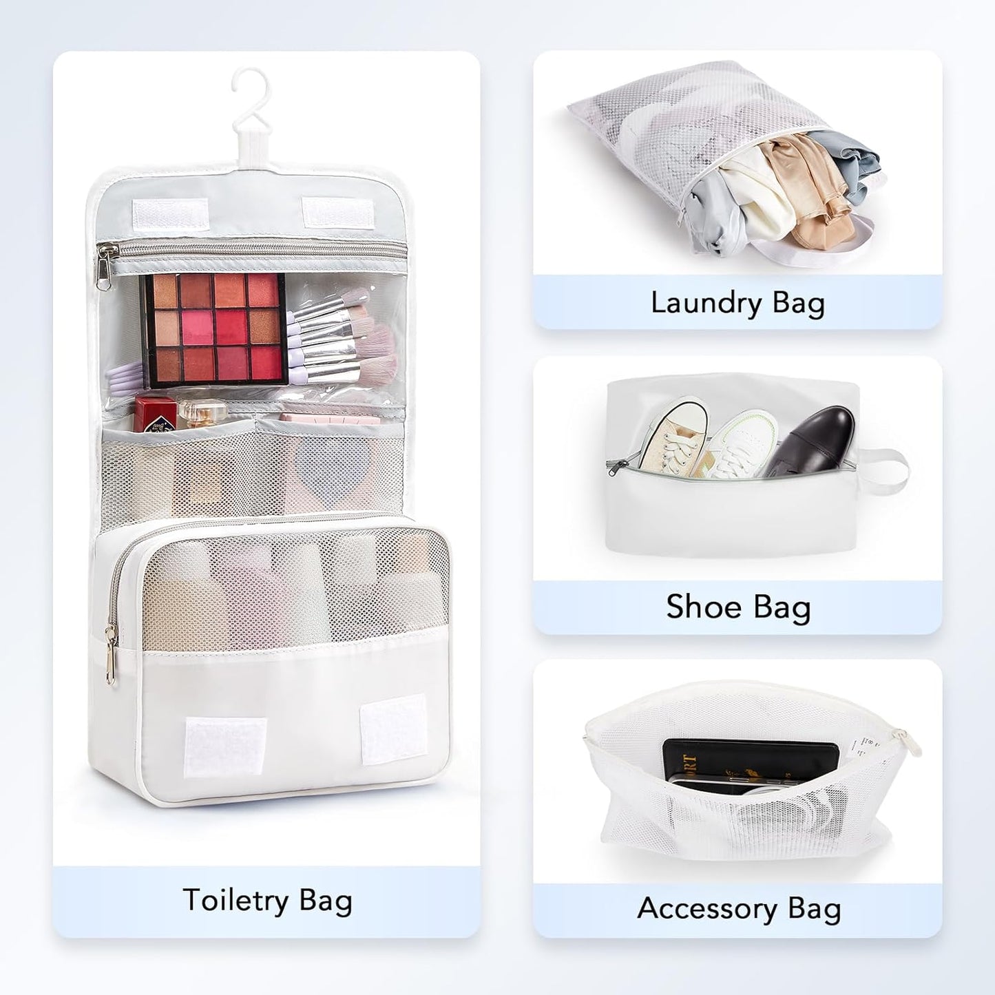 10 Set Compression Packing Cubes for Travel Essentials,Compressible Expandable Packing Cubes for Suitcase,OlarHike Luggage Organizer Bags for Travel,Handy Helper for Organizing Clothes(White) - Roamly