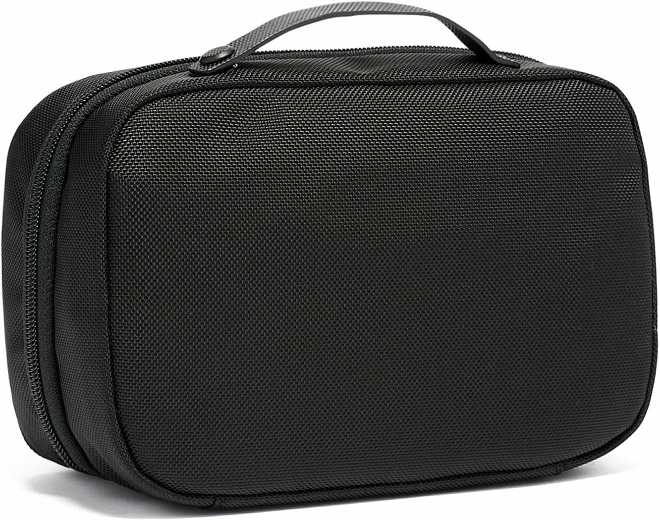 TUMI Alpha Split Travel Kit - Compact Toiletry Bag for Men & Women - Features Removable Leather Handle & 3 Zip Pockets - Black - Roamly