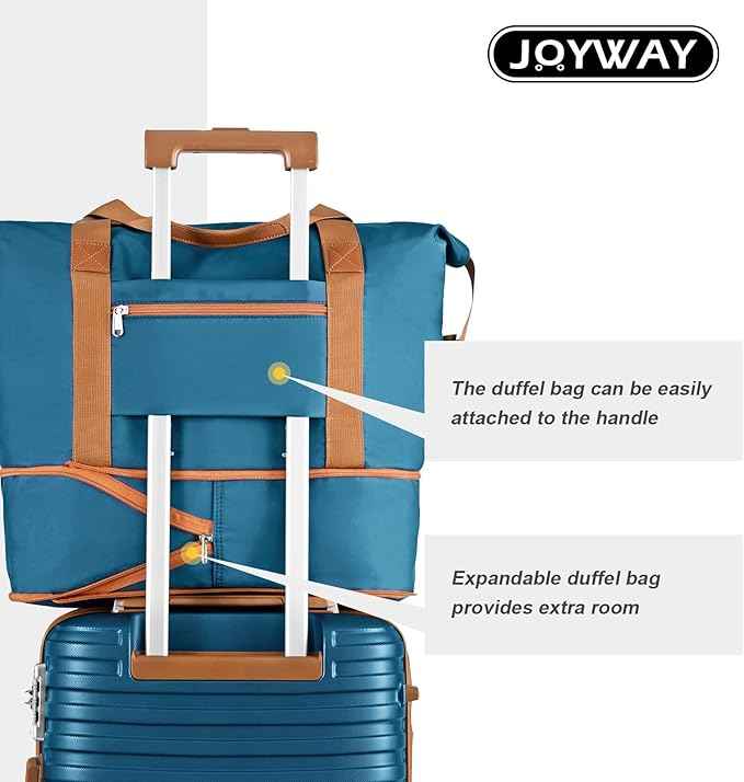 Joyway Carry On Luggage 20 Inch Expandable Suitcase with Spinner Wheel, 3 Piece Hard Shell Luggage Set with TSA Lock(Navy Blue)