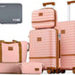 Joyway Expandable Luggage Sets 5 Piece Carry on and Check,Hardside Suitcase with Spinner Wheels and TSA Lock (Pink,20/24)