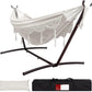 Lazy Daze Hammocks 9FT Double Hammock with Sturdy Steel Stand and Durable Fabric, Camping Lace Hammocks Include Portable Carrying Case, 450 LBS Capacity
