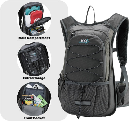 15L Insulated Hydration Backpack Pack with 2L Water Bladder Lightweight Hiking Backpack Bag for Women Men Daypack for Hiking Running Festival Camping Biking - Roamly