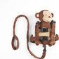 2 in 1 New Monkey Toddler Safety Harness Backpack Children's Walking Leash Strap（Brown）