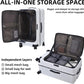 29 Inch Aluminum Checked Luggage with Side Opening Zipper, 40 * 37 * 77cm, 113L, Lightweight Hardshell ABS+PC Suitcase with TSA Lock, 360° Universal Wheels, White