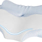 Cervical Neck Pillow - Memory Foam Pillow for Pain Relief Sleeping, Ergonomic Neck Support Contour Pillows for Side Back Stomach Sleepers,Orthopedic Breathable Pillowcase (Blue White)