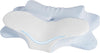 Cervical Neck Pillow - Memory Foam Pillow for Pain Relief Sleeping, Ergonomic Neck Support Contour Pillows for Side Back Stomach Sleepers,Orthopedic Breathable Pillowcase (Blue White)