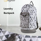Dalykate Backpack Laundry Bag, Laundry Backpack with Shoulder Straps and Mesh Pocket Durable Nylon Clothes Hamper Bag with Drawstring Closure for College, Travel, Laundromat, Apartment