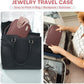 Jewelry Travel Case Organizer for Necklaces, Earrings, Rings, Bracelet, Watch, Soft Sided, Red Sandalwood