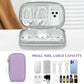FYY Electronic Organizer, Travel Cable Organizer Bag Pouch Electronic Accessories Carry Case Portable Waterproof Double Layers Storage Bag for Cable, Charger, Phone, Medium Size- Light Purple