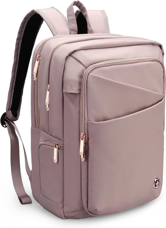 Swissdigital Design Laptop Backpack For Women,College Bookbags With USB Charging Port,Cute Computer Backpacks For Work Business,Pink | KATY ROSE