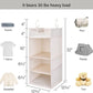 StorageWorks 3-Shelf Hanging Closet Organizer, Adjustable Hanging Closet Organizers and Storage, 12 ¾”W x 12 ¾”D x 32”H, White & Ivory