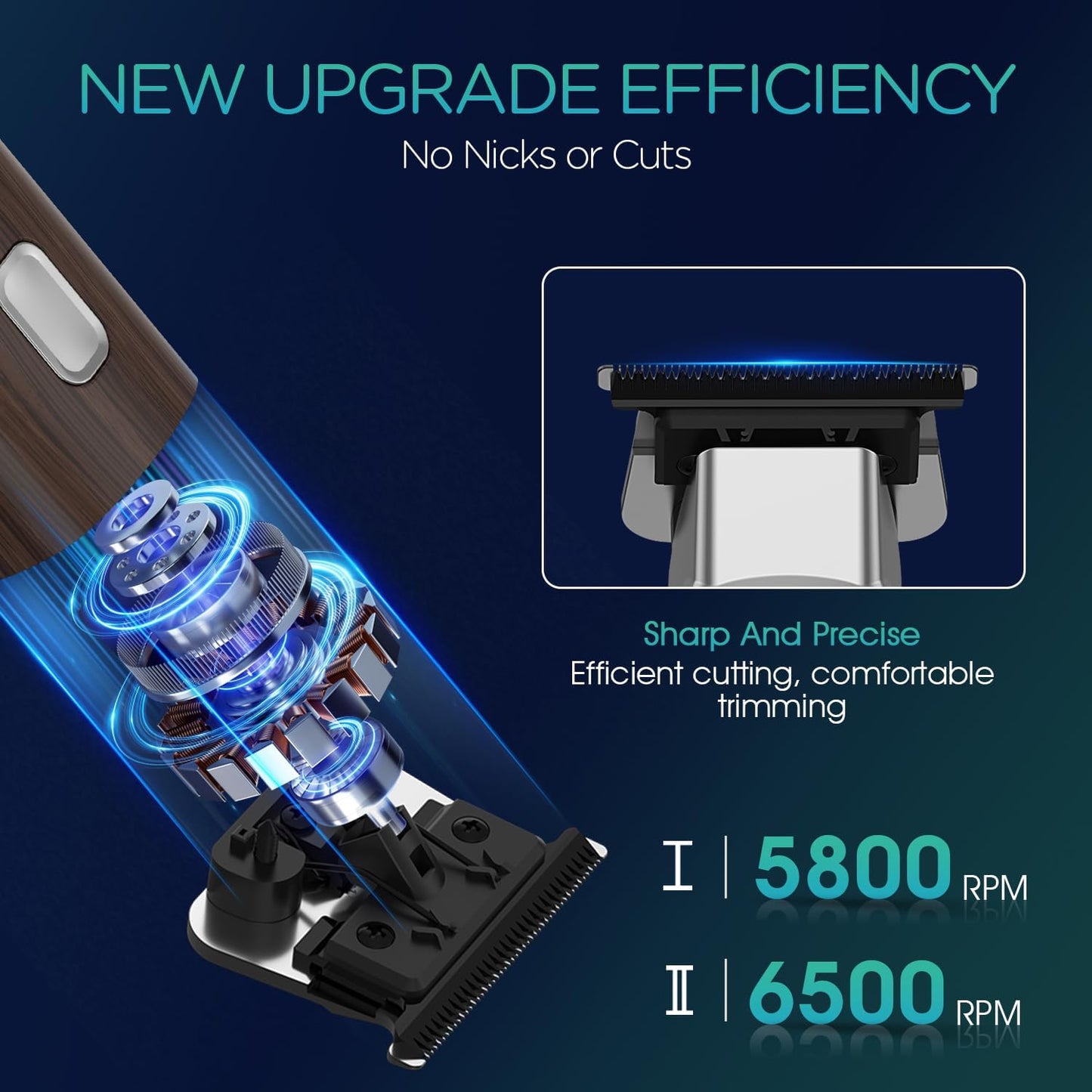 VOYOR Body Hair Trimmer for Men,Electric Razor,Versatile Groin & Body Trimmer,Waterproof and Cordless Shaver, Manscaper for Men, USB-C Charging Groomer,Ceramic Blade Razor Male Grooming HT310 (Wood)