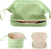Gifts for Teen Girls 16-18, Initial Large Makeup Bag, Bride To Be Gifts, Double Layer Cosmetic Bag, Waterproof PU Travel Toiletry Bag for Bachelorette Party Women Wedding Bridal, Bride Gifts