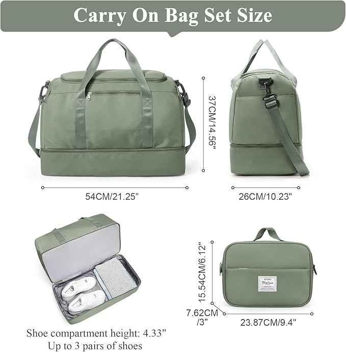 Extra Large Travel Duffle Bag,Carry on Overnight Weekend with with Shoes Compartment & Toiletry Bag,Weekender Bags for Women for Travel Business Trips Sport Hospital