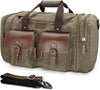 Wildroad Waxed Canvas Duffle Bag - 60L Waterproof Genuine Leather Weekender Overnight Travel Hand Bag - Roamly