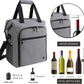 ALLCAMP 6 Bottle Wine Gift Bag - Insulated Tote Cooler, Adjustable Strap, Includes 6 Wine Glasses, Napkins & Corkscrew, Portable Travel Gifting(Gray)