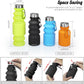 Nefeeko Collapsible Water Bottle, Reuseable BPA Free Silicone Foldable Water Bottles for Travel Gym Camping Hiking, Portable Leak Proof Sports Water Bottle with Carabiner