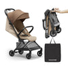 Lightweight Baby Strollers for Airplane, Ultra-Compact Travel Stroller, Light & Strong Portable Toddler Stroller with Carbon Fiber Frame and UPF 50+ Waterproof Canopy, Only 9.9 lbs, Brown