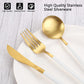 Matte White Gold Silverware Set, 40-Piece Stainless Steel Flatware Set, Satin Finish tableware Cutlery Set, Service for 8, Home and Restaurant, Dishwasher Safe