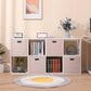 Cube Storage Bins 13×13 Linen Foldable Box with Handles, Collapsible Organization Basket Set of 4 Large Capacity Drawer for Closet Shelf Cabinet Bookcase Bedroom, Beige Sepia
