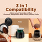 3-in-1 Portable Coffee Maker – Electric Espresso Machine for Travel – Compatible with Ground Coffee, NS & DG Capsules – USB-C Rechargeable Portable Espresso Maker (White)