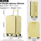 mixi Large Checked Luggage with Cup Phone Holder and Charger Hard Shell Suitcases with Spinner Wheels, 26 Inch Lark Yellow