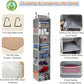 Large-Sized Hanging Shoe Organizer 8-Shelf, Hanging Closet Organizer with 8 Side Pockets, Wider Hanging Shelves for Storage Shoes Clothes 9" W × 11.8" D× 48" H, Grey