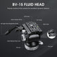 Heavy Duty Carbon Fiber Tripod with Fluid Head, One-Step Unlock System, with Removable Handle and Center Spreader, MaxLoad 8 KG/17.64 LB, Balanced Load 3 KG/6.61 LB (LVF-163C+BV-15)