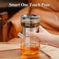 ZENS Modern Glass Tea Infuser Teapot Set, Smart One Touch Tea Maker for Loose Tea Diffusers with 2 Gongfu Cups, Cool Enchanted Tea Pot Alternatives for Black Tea Lovers Gifts-400ml