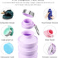 Nefeeko Collapsible Water Bottle, Reuseable BPA Free Silicone Foldable Water Bottles for Travel Gym Camping Hiking, Portable Leak Proof Sports Water Bottle with Carabiner