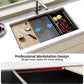 Undermount Kitchen Sink Stainless Steel 32x19 - Undermount Workstation Sink Single Bowl Commercial 16 Gauge Stainless Steel Kitchen Sinks Black