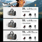 Waterproof Duffel Bag, 50L Roll-top Motorcycle Dry Bag with Air Valve & Quick-fixed Straps, Travel Duffle Bags for Kayaking Paddle Boarding Rafting Boating Camping Riding Fishing - Grey