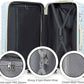 Joyway Luggage Set 3 Piece Suitcase Sets with Spinner Wheel,Hardside Expandable Travel Laggage with TSA Lock (13/20/24/28 Lightblue brown