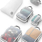 Large Packing Cube Set with See Through Mesh- Compression Packing Cubes Travel Organizers by TRIPPED Travel Gear (White)