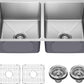 KRAUS Fairlane 33-inch Undermount Double Bowl 18-Gauge Stainless Steel Kitchen Sink, KHU632-33