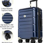 KYME Suitcases with Wheels Hardshell 30 Inch Luggage TSA Approved Large Checked Luggage Durable Travel Rolling Suitcase with Cup Holder for Women Men Navy