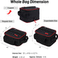MIER Expandable Lunch Bag Insulated Lunch Box for Men to Work Travel Portable Lunchbox Bags with Shoulder Strap and Water Bottle Holder(Black/Red)
