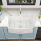 33x19 Farmhouse Kitchen Sink - Farm Curved Apron Front Ceramic Porcelain Fireclay Single Bowl Basin