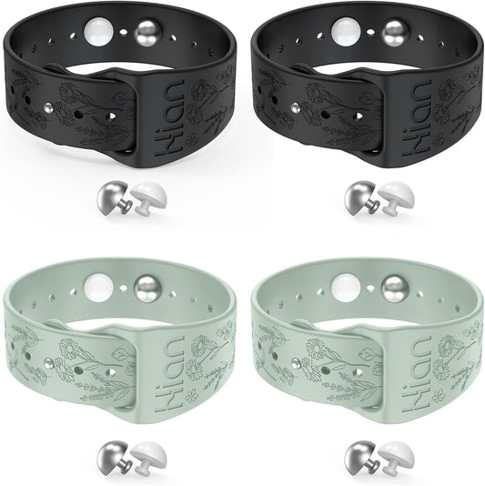 Motion Sickness Bands Anti Nausea Acupressure Wristband Sea Sickness Wristbands Nausea Bands（2 Pairs-Black+Beryl）-Daisy
