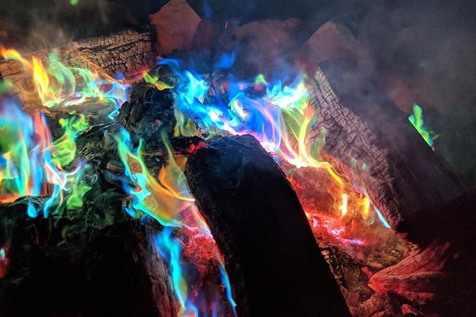 Mystical Fire Merlin’s Fire Color Changing Packets Fire Pits Campfire Long-Lasting Enchanted Multi-Color Magical Family Fun for Indoor Fireplace or Outdoor Use 0.882 oz Packets 12 Pack
