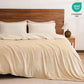PHF Ultra Soft Fleece Blanket King Size, No Shed No Pilling Luxury Plush Cozy 300GSM Lightweight Blanket for Bed, Couch, Chair, Sofa Suitable for All Season, 108" x 90", Beige