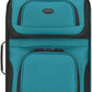 U.S. Traveler Lightweight Rolling 20" Carry On Luggage Softside Suitcase, Teal, 2 Wheel Single