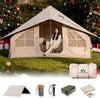 Inflatable Camping Tents 8-10 Person,129 Square Feets Large Inflatable Camping Tent with Stove Jack,Blow up Tent with Mesh Windows & Pump