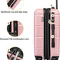 KYME Pink Hardside Expandable Carry On Luggage 22x14x9 Airline Approved 20 Inch Hardshell Carry On Suitcase with Wheels TSA Lock Small Travel Rolling Luggage with Cup Holder for Women