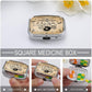 Metal 2 Compartment Pill Organizer Travel Friendly Portable Compact Pill Box Cute Pill Case to Hold Vitamins,Fish Oil,Supplements,Meds,Tablet for Purse,Pocket. (Bottles and Skeletons)