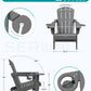 SERWALL Folding Adirondack Chair, Dual Cup Holders & All-Weather HDPE, Wood-Like Patio Chair for Backyard, Camping，Pool & Fire Pit- Grey