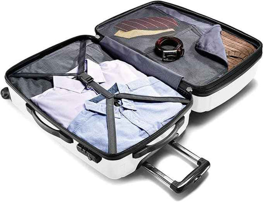 Samsonite Winfield 2 Hardside Expandable Luggage with Spinner Wheels, Checked-Medium 24-Inch, Brushed White