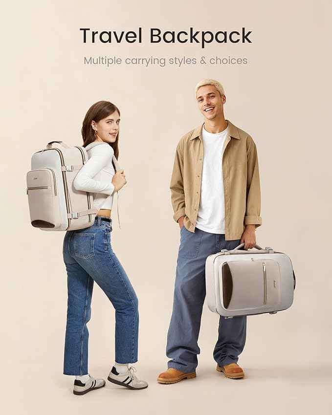 LOVEVOOK 50L Travel Backpack for Women & Men, Airline Approved Carry On Luggage with 3 Packing Cubes, TSA Overnight Bags, Waterproof Personal Item Bag, Weekender Essentials Backpacks fits 17" Laptop