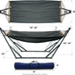 Tranquillo Universal Hammock with Stands Electro Static Coated Steel, Adjustable Foldable Hammock Stand with 2 Layered Polyester Net and Carry Bag for 2 Persons (Canvas - Grey)