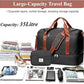 Travel Duffel Bag for Women, Carry-on Overnight Weekender Bags with Wet Pocket & Toiletry Bag, For Spirit Airlines 18x14x8 Personal Item Bag,Small,Black & Brown